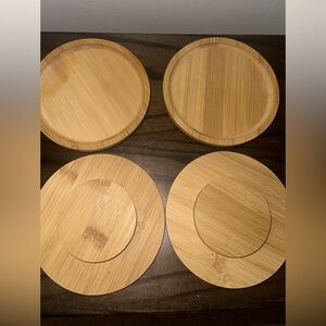 Bamboo Snack Glass Toppers | Cheese & Appetizer Covers set of 4